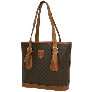 Celine Macadam tote bag handbag canvas brown